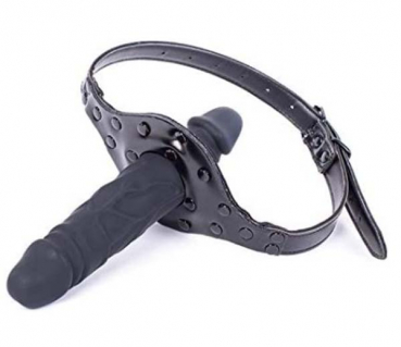 Doppeldildo-Knebel mit Fixierband